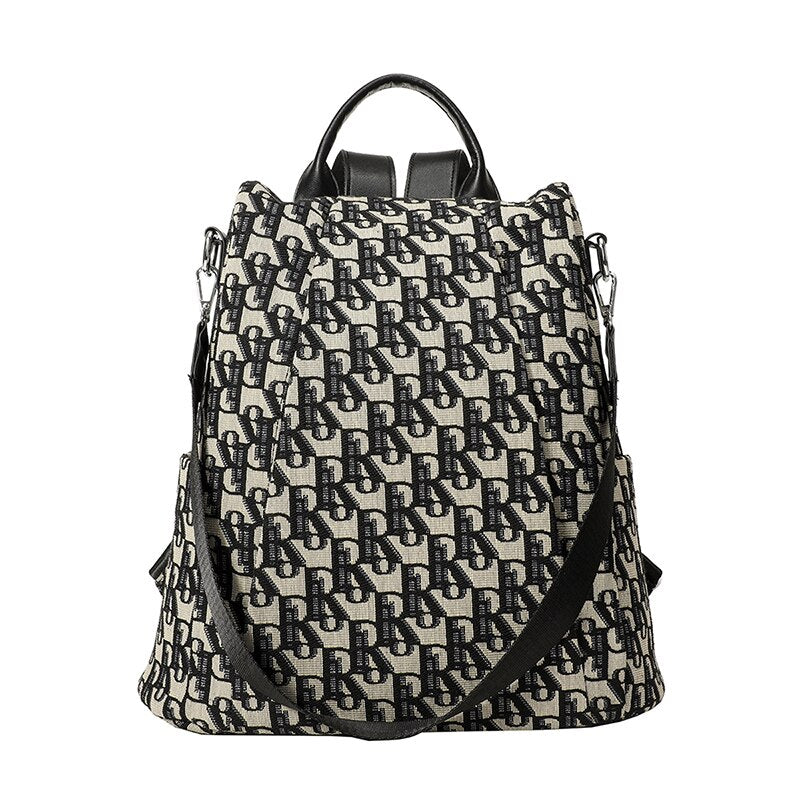 FOXER Fashion Monogram Ladies Backpack Travel Handbag Fabric Material Large Capacity School Bag Female High-Quality Shoulder Bag