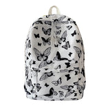 Fashion Preppy Style Women's Backpack Dog Butterfly Feather Printing Knapsack Casual Girls School Bag Large Capacity Rucksacks