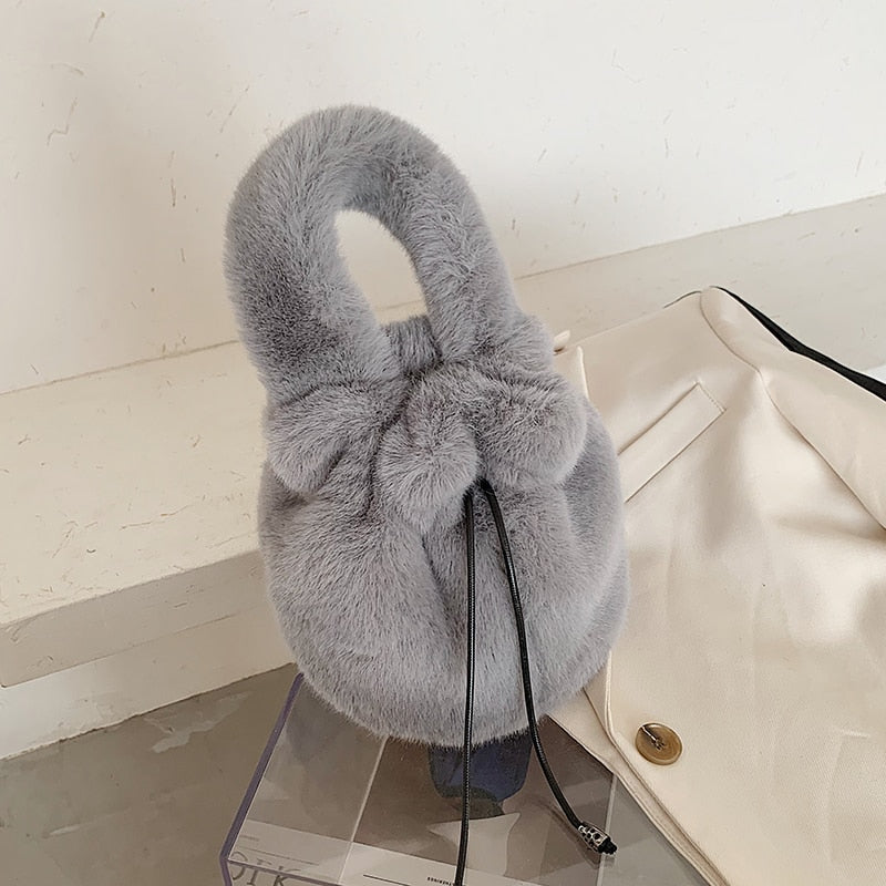 с доставкой Winter Small Soft Faux Fur Shoulder Crossbody Bags 2021 Women Brand Luxury Fashion Lady Chain Totes Handbags  Purses