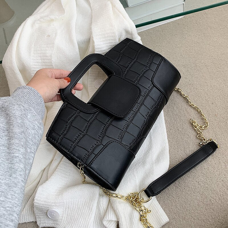 Vvsha Crocodile pattern Square Tote bag 2022 Fashion New High quality PU Leather Women's Designer Handbag Chain Shoulder Messenger Bag