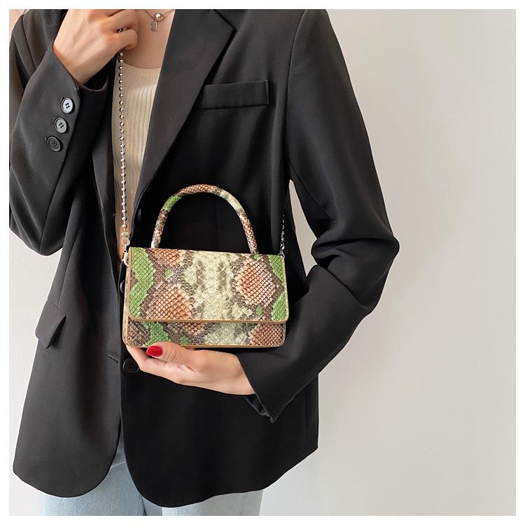 Christmas Gift Crocodile Pattern Handbag Women's 2021 Summer Fashion Small Square Bag Single Chain Shoulder Bag High Quality Messenger Bag