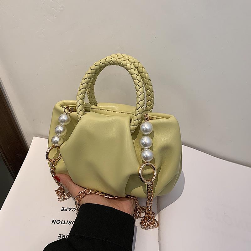 Crossbody Bag Designer Handbag Purse Shoulder Bag Female Pleated Beaded Chain Women Bag Fashion Backpack 2021 PU Leather Zipper