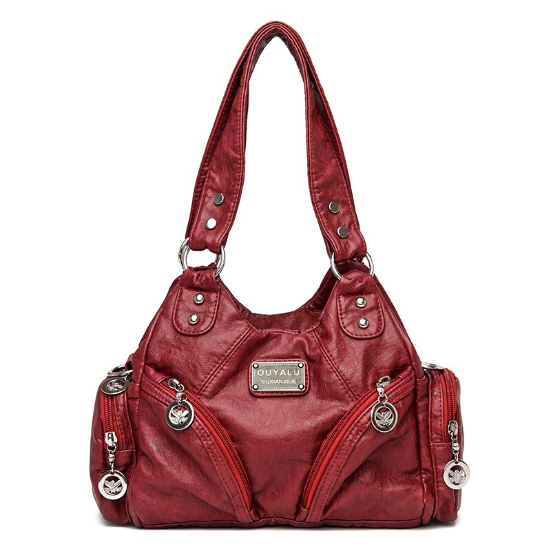 Christmas Gift Women Leather Handbags Multi-Pocket  Women Messenger Bags Designer Crossbody Bag Women Bolsa Top-handle Bags Tote Shoulder Bags