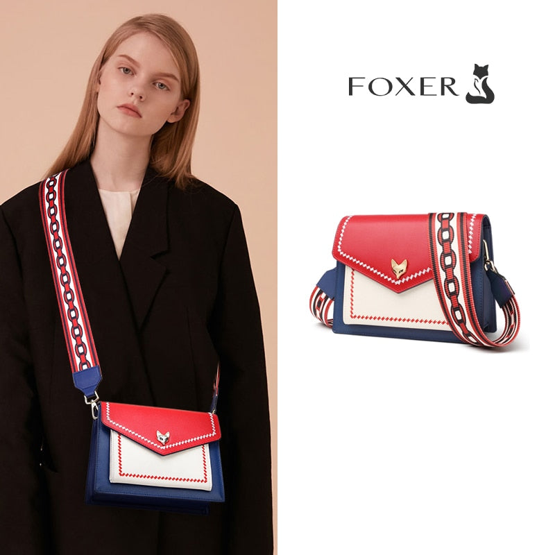 FOXER Cow Leather Women's Mini Crossbody Bags Bohemian Style Travel Fashion Lady Shoulder Bags Cool Girl's Small Brand Flip Bag