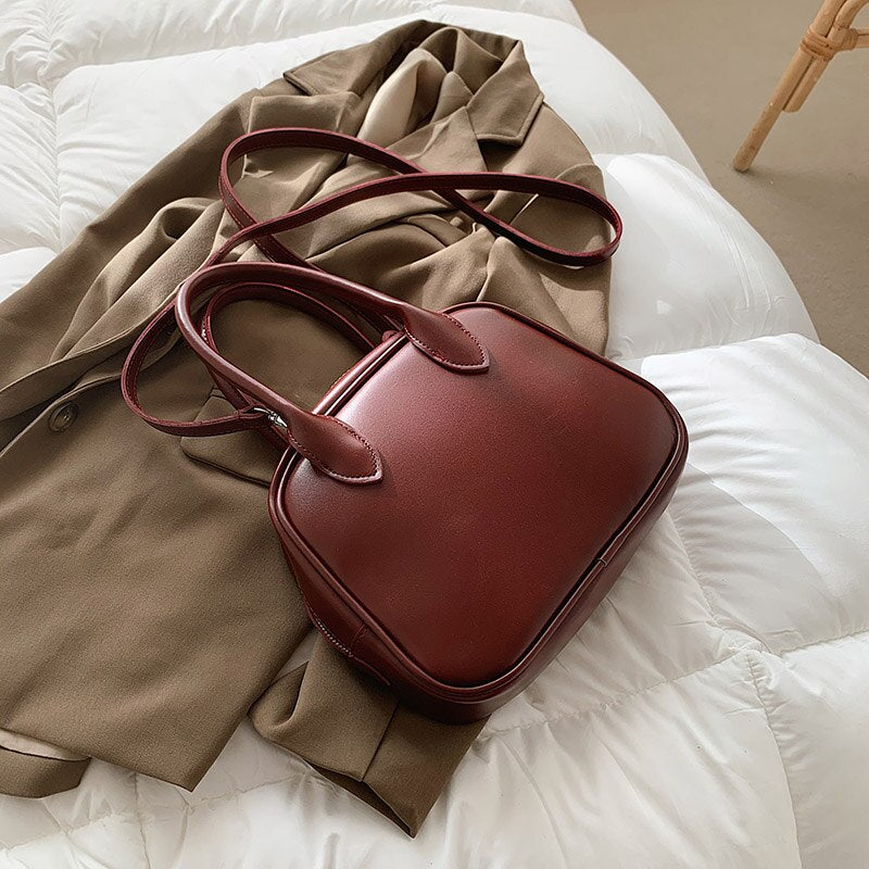 Luxury Brand Handbag 2021 Retro Fashion Simple Square bag Quality PU Leather Women's Designer Solid Lock Shoulder Messenger bags