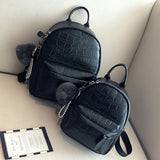 Mini Backpack Women PU Leather Shoulder Bag For Teenage Girls School Bag Stone Pattern Multi-Function Female Backpack Travel Bag