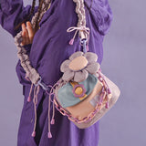 Vvsha  Christmas Gift 2023 New Arrival Original Melody Bag Cute Chain Lolita Floral Handbag Travel Shoulder Cotton Messenger Bag Tote Crossbody Bags