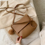 Back to College Solid color leather shoulder bag 2019 new ladies retro Messenger bag designer luxury handbag wallet ladies handbag