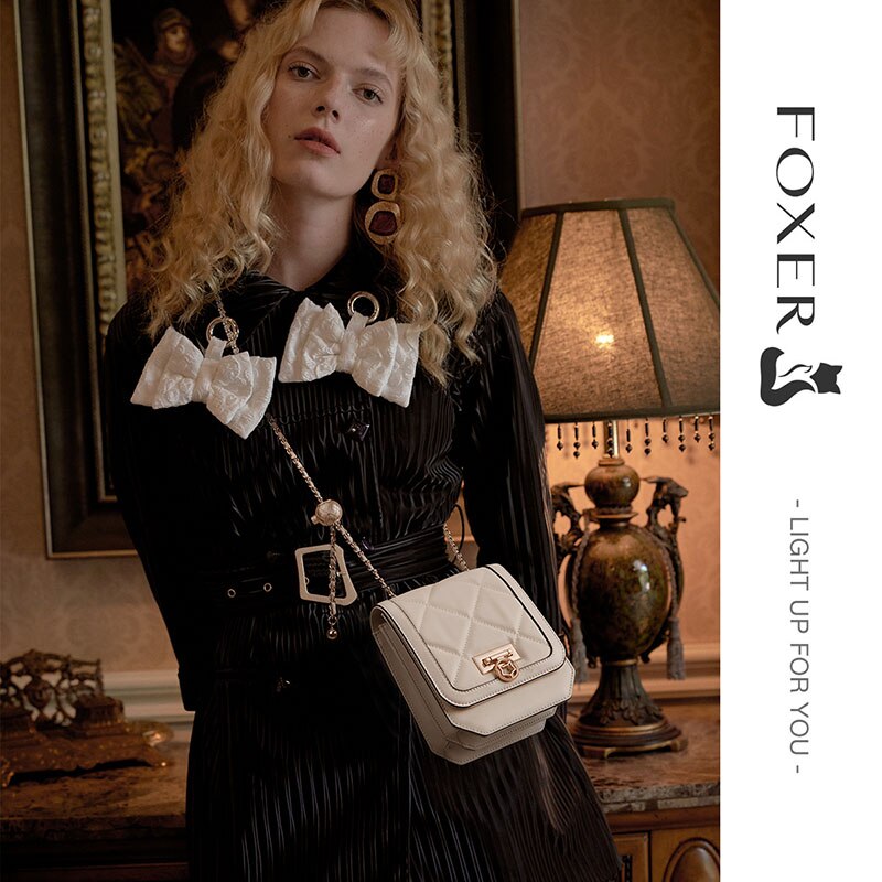 FOXER Fashion 2021 Summer Shoulder Bag Women Casual Crossbody Phone Bag Luxury Lady Small Handle Purse Designer Chain Organ Bag