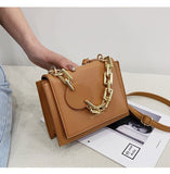 Female Small Luxury Brand Thick Chain Crossbody Bags for Women Black Ladies Handbags Shoulder 2021 Winter Leather Bags