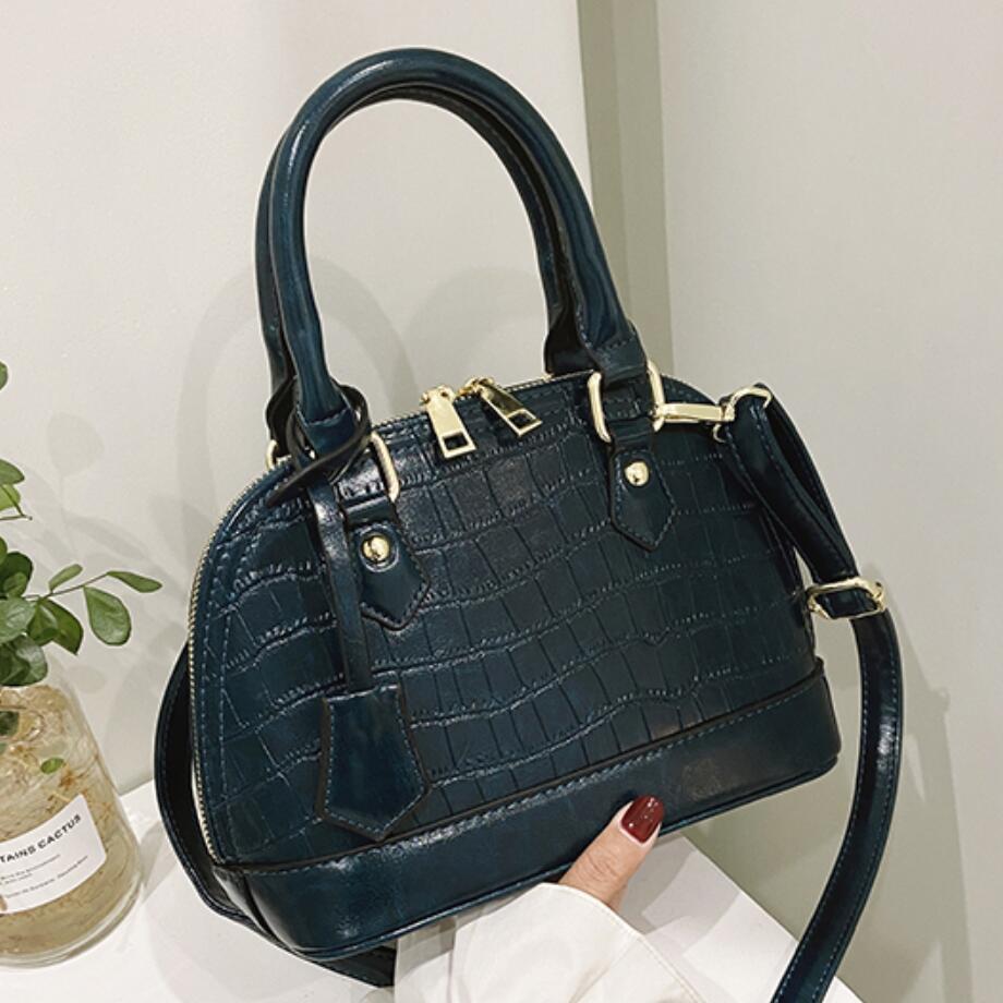 Christmas Gift Crocodile pattern Tote Shell bag 2021 Fashion New Quality PU Leather Women's Designer Handbag Vintage Shoulder Messenger Bag