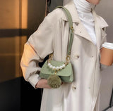 Christmas Gift Mini Pearl Tote Bag 2021 Fashion New High-quality Matte PU Leather Women's Designer Handbag Hairball Shoulder Messenger Bag