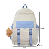 New Nylon Women Backpack With Net Front Pocket Female Double Shoulder Travel Bag Book Schoolbag For Teenage Girl Boys Satchel