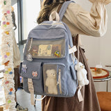 Vvsha  New Korean Large Capacity Backpacks Women Kawaii Students Preppy ITA Bag for Teenager Girls Sweet Waterproof School Travel Bags