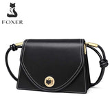 FOXER Brand Casual Girl's Cross-body Bag Split Leather Lady Multiple Compartments Shoulder Bag Dating Female Flip Messenger Bag