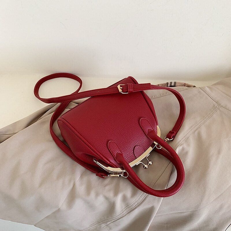 Elegant Female Tote bag 2020 New High quality Leather Women's Designer Handbag Solid color Litchi pattern Shoulder Messenger Bag