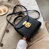 Mini Stone Pattern PU Leather Crossbody Bags For Women 2020 Lock Designer Shoulder Simple Messenger Bag Female Travel Handbags