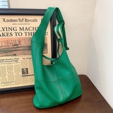 Back to College Solid color Casual Bucket bag Large Underarm bag 2021 New Soft PU Leather Women's Designer Handbag High capacity Shoulder Bags