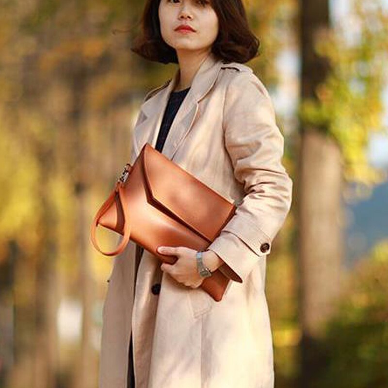 Fashion women Clutches PU leather Women's clutch and purse  envelope bag Wristlets Ladies Handbags bolsa feminina brown wallet