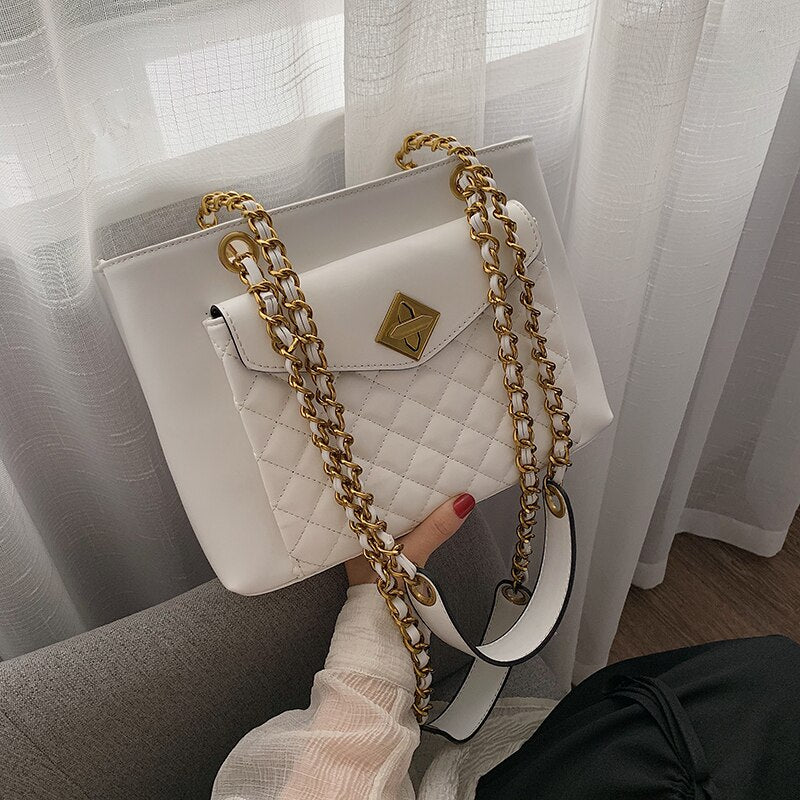 Christmas Gift Elegant Female Casual Tote bag 2020 Fashion New Quality PU Leather Women's Designer Handbag Lingge Chain Shoulder Messenger Bag