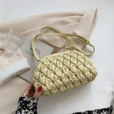 New Style Weave Soft PU Leather Small Crossbody Bags for Women 2021 Solid Color Shoulder Purses and Handbags Travel Trends