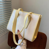 Tote Bag Underarm Shoulder Bag Female Designer Handbag Fashion 2021 New PU Leather Large Capacity Stone Pattern Contrast Color