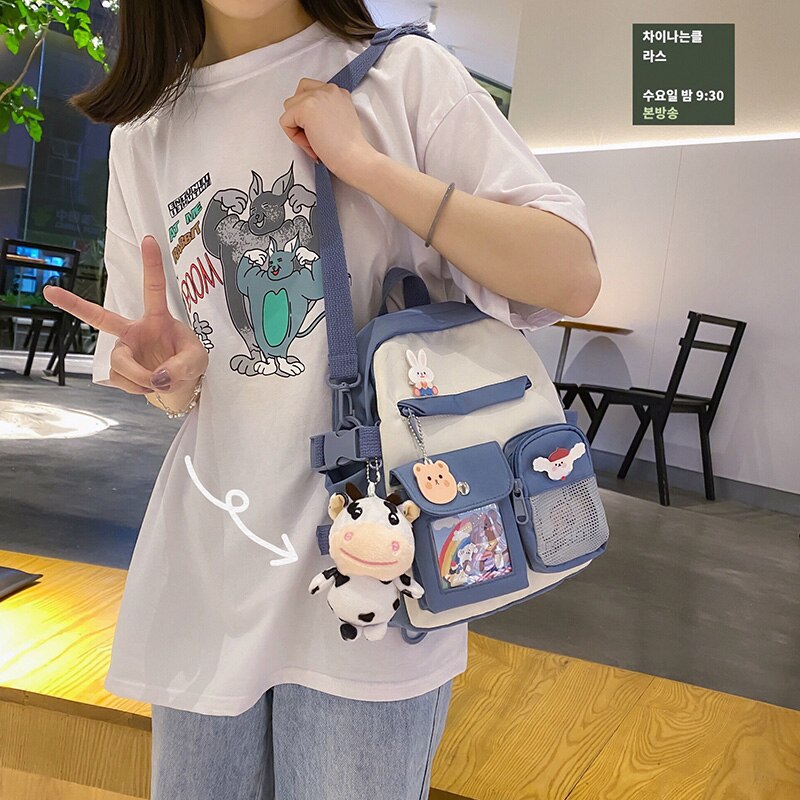 Christmas Gift Cute small girls backpack Fashion candy colored young girl outing backpack Contrasting color design mini student schoolbag 2021