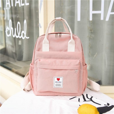 Christmas Gift Korean Style Canvas Mini Backpack For Women Simple Fashion Travel Backpack Leisure School Bag Tote For Tennage Girl Shoulder Bag