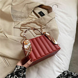 Christmas Gift Elegant Female Ribbon Tote bag 2021 Fashion New High-quality PU Leather Women's Designer Handbag Chain Shoulder Messenger Bag