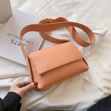 Solid Color PU Leather Crossbody Bag For Women 2021 Summer Lady Shoulder Handbags Designer Female Solid Color Travel