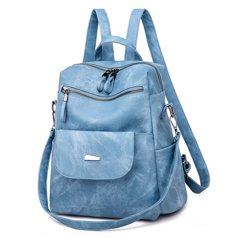 Leather Backpack Women Shoulder Bag Vintage Bagpack Travel Backpacks For School Teenagers Girls Back Pack Women Mochila Feminina
