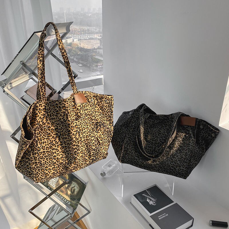 NEW Women Bag Woman Handbags Leopard Casual Tote Shopping Bag Vintage One Shoulder Bags Women Handbags Fashion 2021 Casual