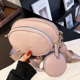 Christmas Gift 2021 New Women 3 in 1 Fashion Zipper Shoulder Composite Bags Sweet Cute Small Messenger Crossbody Bags With Wide Strap