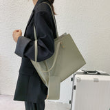 Solid Color PU Leather Women Handbag and purse Designer Shoulder bag Large Capacity Tote Bags Lady 2021 Winter Shopping Bag