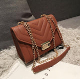 Christmas Gift European Fashion Female Square Bag PU Leather Women's Designer Handbag Lock Chain Shoulder Messenger Luxury Handbags Women Bags