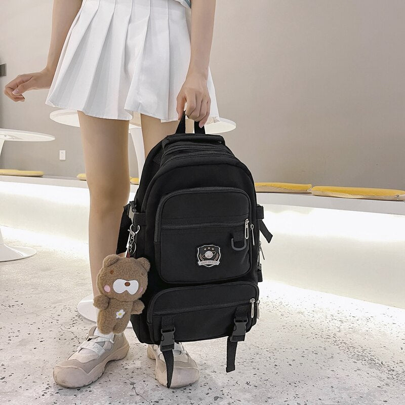 Back to College DCIMOR Multi-pocket Waterproof Nylon Women Backpack Female Large Capacity Travel Bag College Girl's Laptop Backpack Schoolbag