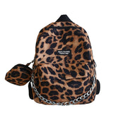 Leopard Women Backpack Trendy kawaii Animal Cow Backpack Female Velvet School Bag College Girls Bookbag Back Pack Travel mochila