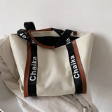 Christmas Gift Lazy Style Women's Large Capacity Shopping Bags Canvas Handbags Underarm Single Shoulder Bags Korean Fashion College Style Bags