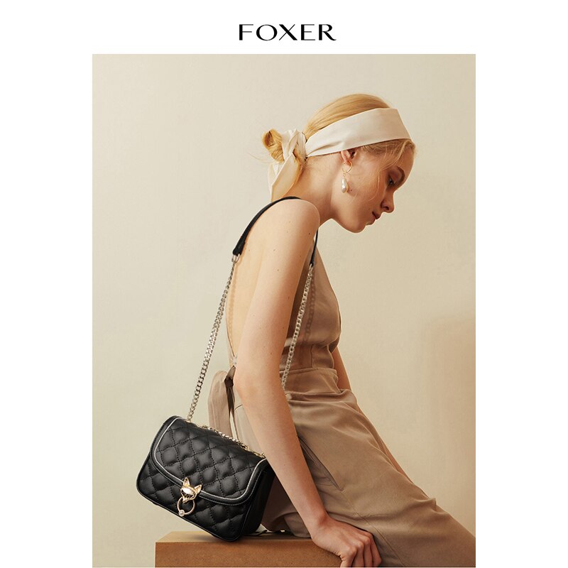 FOXER 2021 Fashion Cow Leather Women Crossbody Bag Casual Ladies Soft Shoulder Bags Classic Brand Girl's Handle Purse Bags