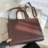 Back to College Solid color Large Tote bag 2021 Fashion New Quality PU Leather Women's Designer Handbag High capacity Shoulder Messenger Bag