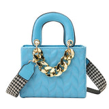 Vvsha 2023 Branded Princess Diana Bags For Women Luxury Designer Handbag Thick Chain Diamond Lattice Wild Mini Tote Bag Bolsa Feminina
