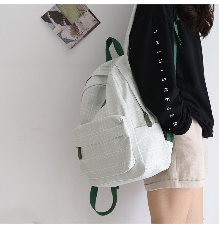 Back to College DIEHE Fashion College School Bag Backpacks for Women Striped Book Packbags for Teenage Girls Men Travel Shoulder Bags Rucksack