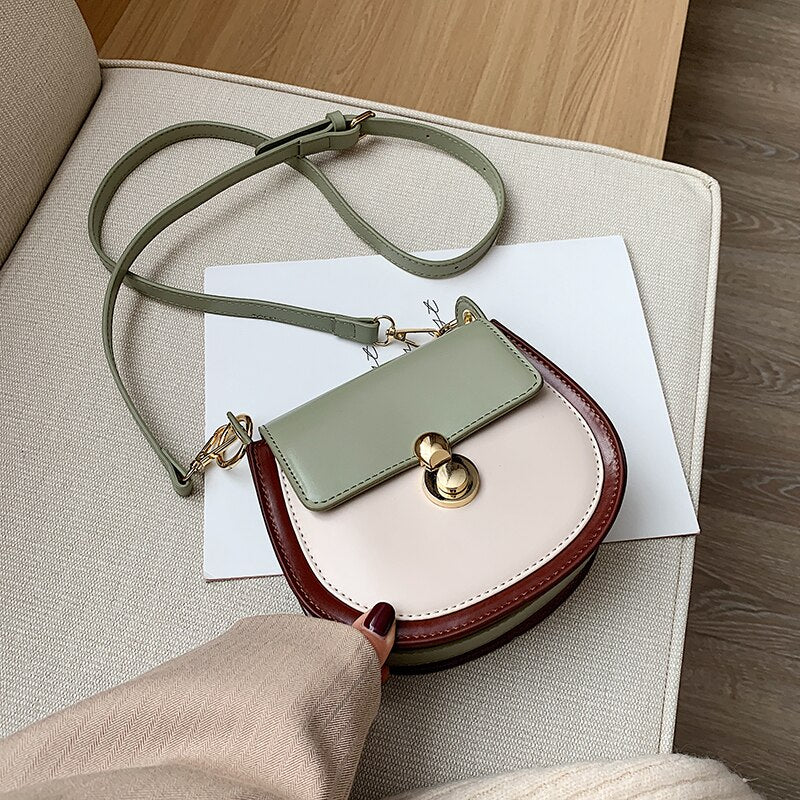 PU Leather Contrast Color Crossbody Bags For Women 2020 Fashion Small Shoulder Bag Female Handbags And Purses LadiesTravel Bags