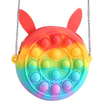 Rainbow Silicone Push Bubble Bag Fashion Mother and Baby Bags Fingertip Anti-Stress Set Reliever Crafts Adult Decompression Toys