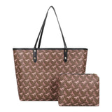 2pcs Retro Horse Pattern Handbag Women PU Leather Female Travel Totes Bag Popular Large Capacity Shoulder Bags Composite Set New