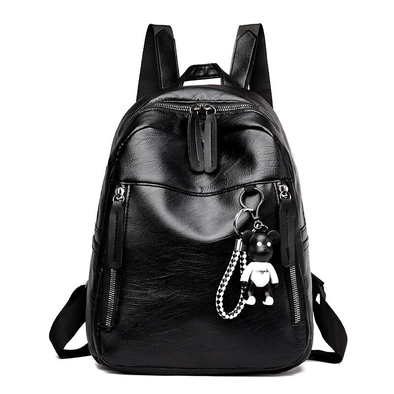 Fashion Leather PU Backpack Women Cute Casual Preppy Style School Girls Backpack High Quality Waterproof Women Backpack