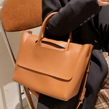 Christmas Gift Vintage Large Tote bag 2021 Winter New High-quality PU Leather Women's Designer Handbag Luxury brand Shoulder Messenger bag