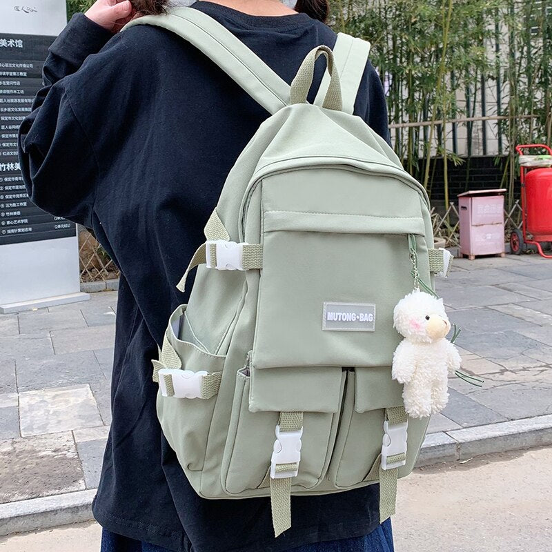 Vvsha New simple girls' Nylon Backpack students' school bag Japanese Backpack female  laptop Shoulder bag