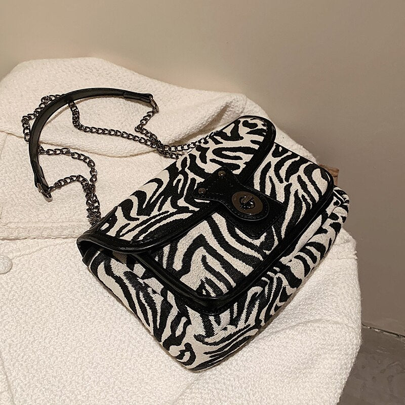 Christmas Gift Zebra pattern Square Armpit bag 2021 New High-quality Canvas Women's Designer Handbag High capacity Shoulder Messenger Bag
