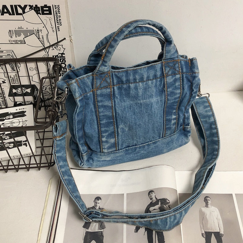 Luxury Designer Jeans Women Shoulder Bags small Casual Denim Female Crossbody Bags Fashion Lady purse and Handbags blue satchels